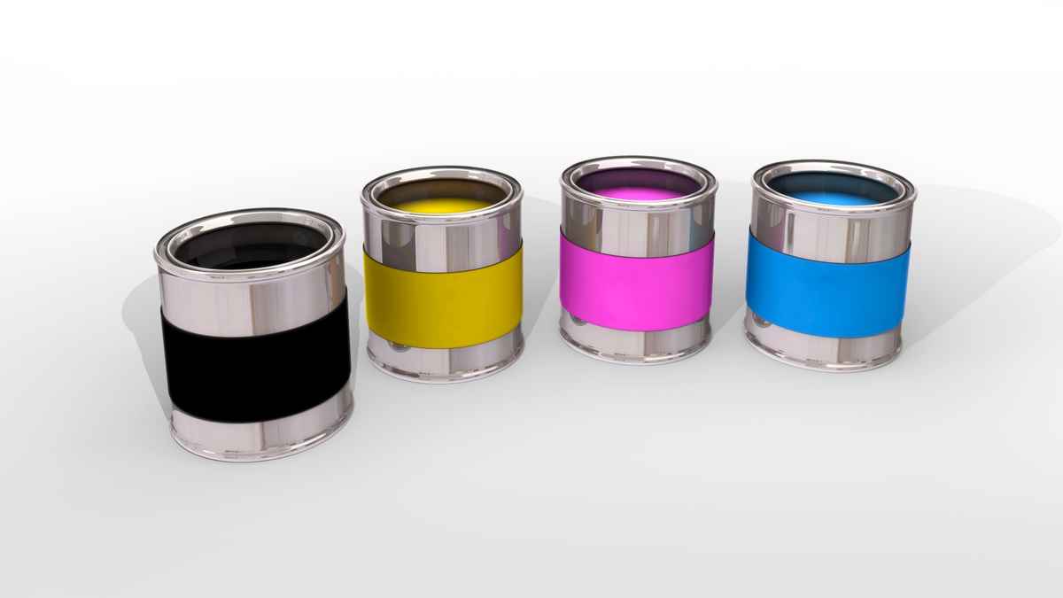 CMYK Farbtöpfe