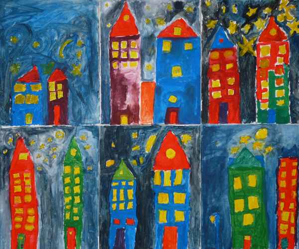 Stadt bei Nacht (Kinder 9J)