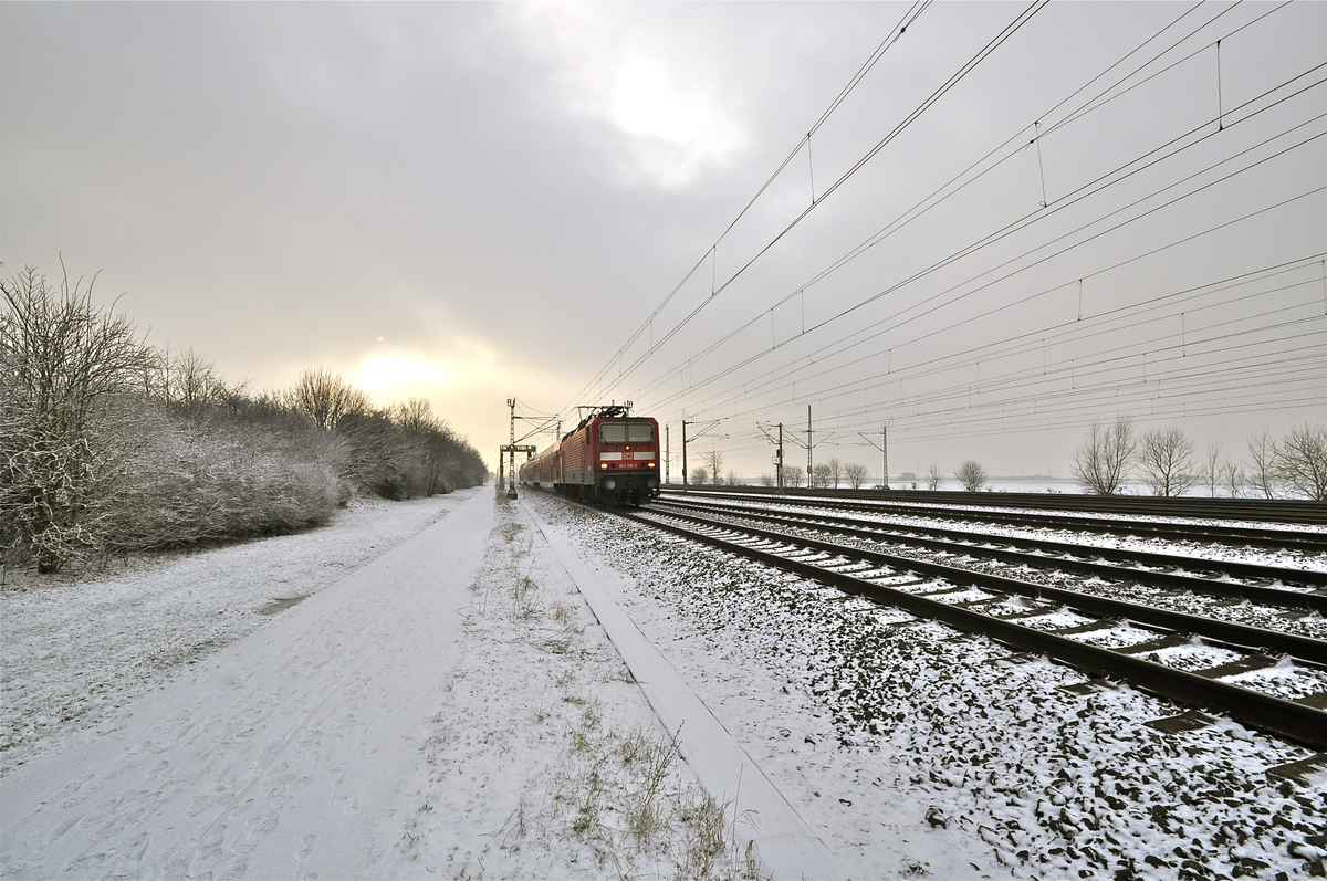 Jetzt im warmen Zug sitzen...