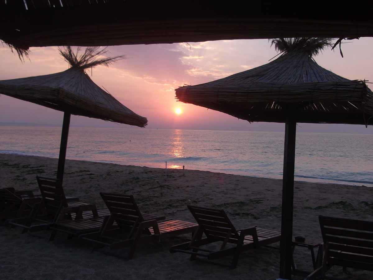 Sonnenuntergang am Goldstrand von Bulgarien