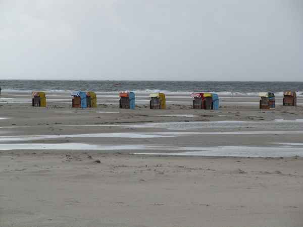 Sturm, Meer und Strandkörbe