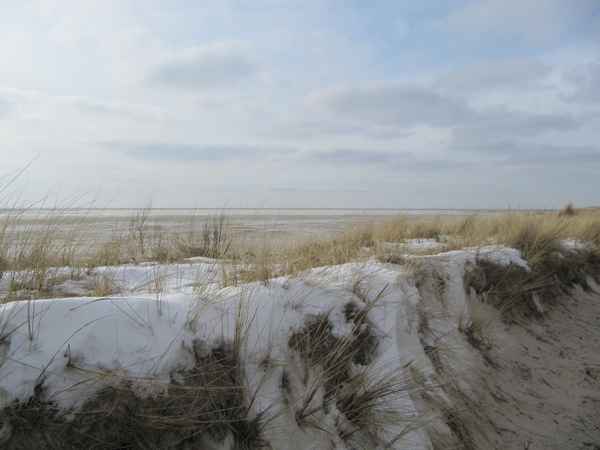 Schnee auf Dünen