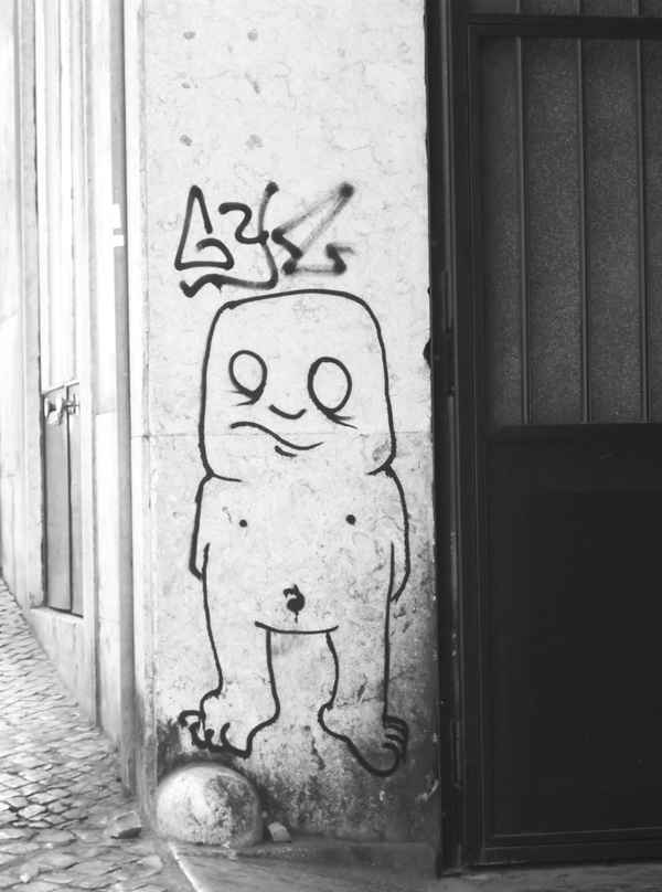 Männchen an der Wand