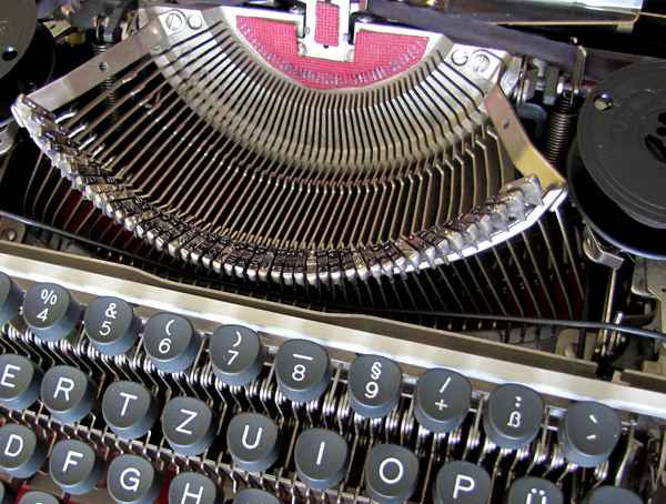 Tasten und Typen (Nahaufnahme)