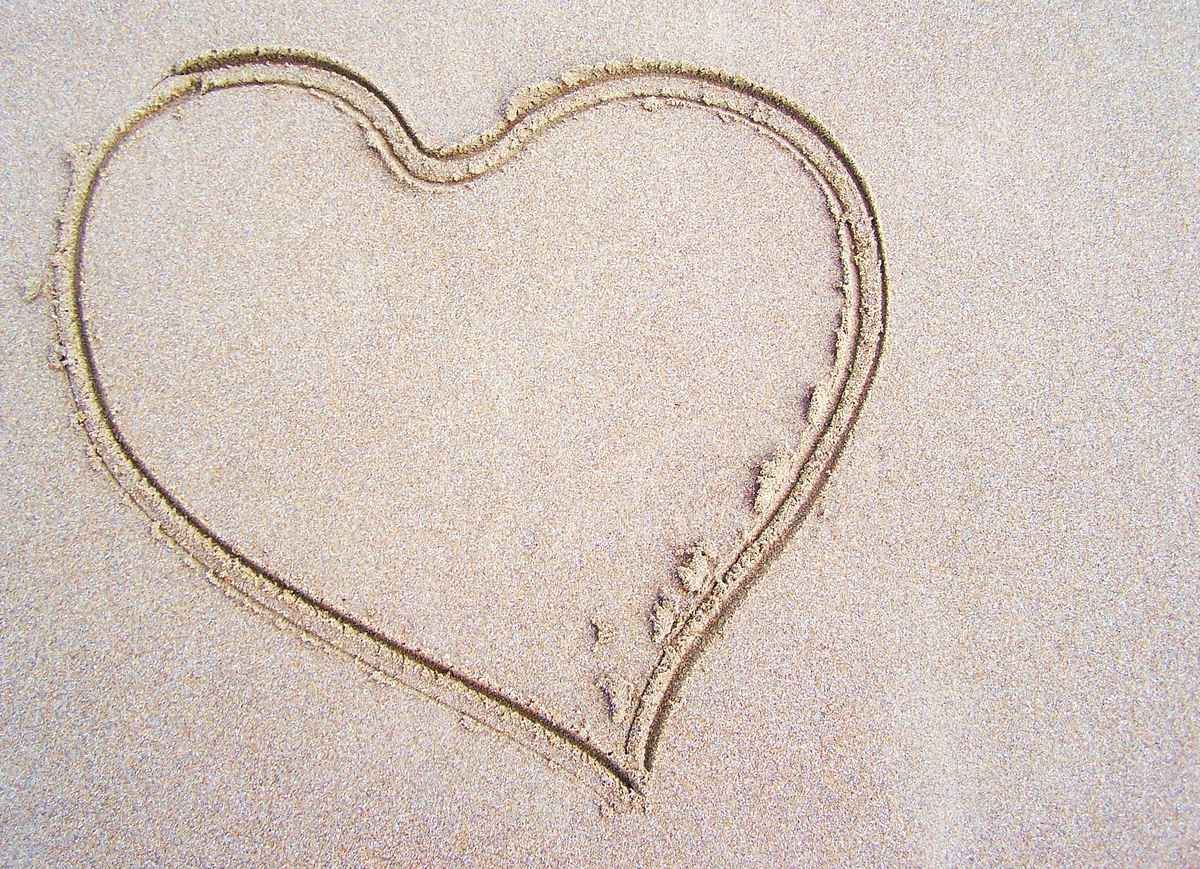 ein herz hab ich euch gemalt in den sand