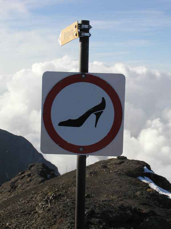 Mit high heels kommt man flach raus...