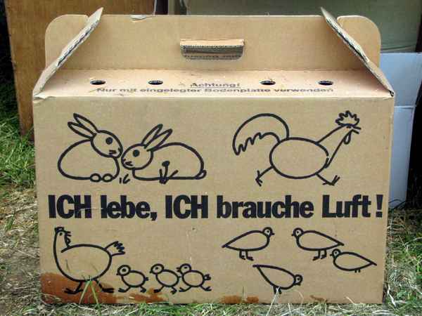 Tier - Transportbox  "Überlebenshinweis"