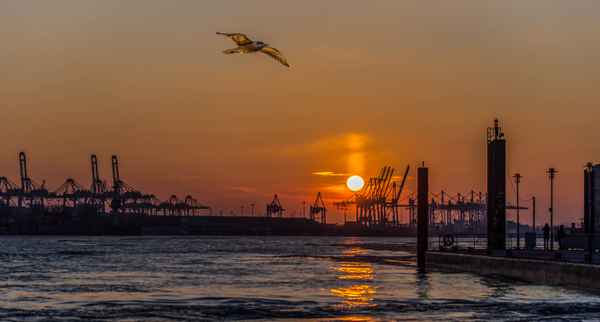 Sonnenuntergang von Fischauktionshalle