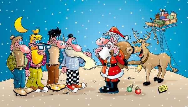 Weihnachtsmann und Weihnachtshipster