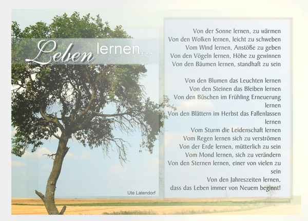 Leben lernen...