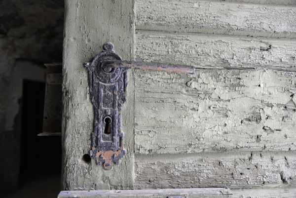Türschloss, Detail Holztür