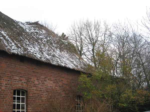 Altes Reetdach-Haus kurz vor dem Abriss