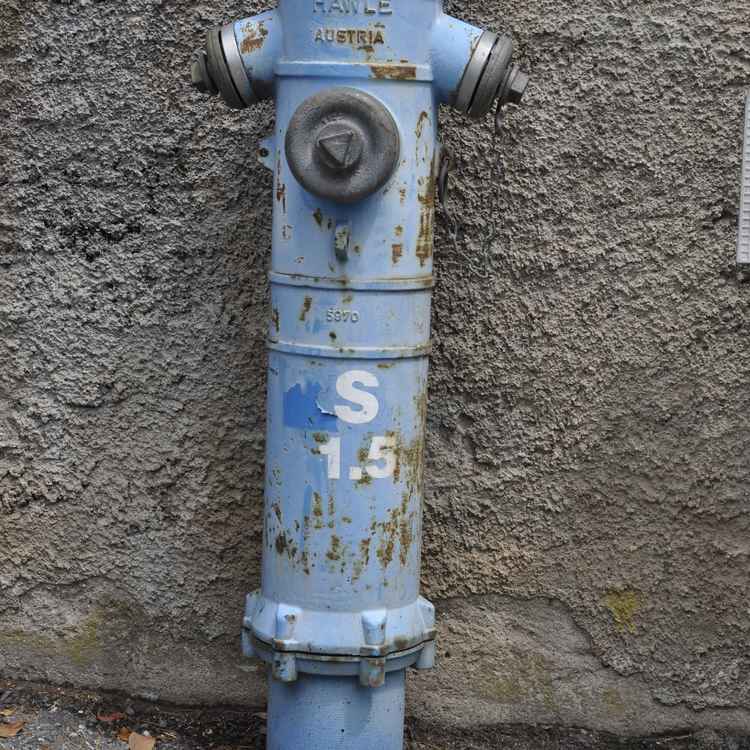 Blauer Hydrant