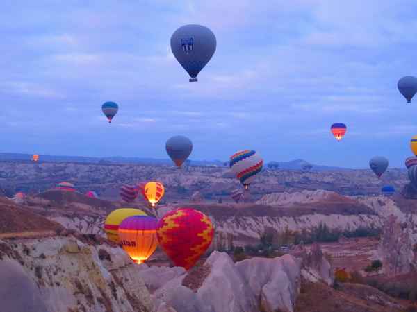 Früh am Morgen über Kappadokien
