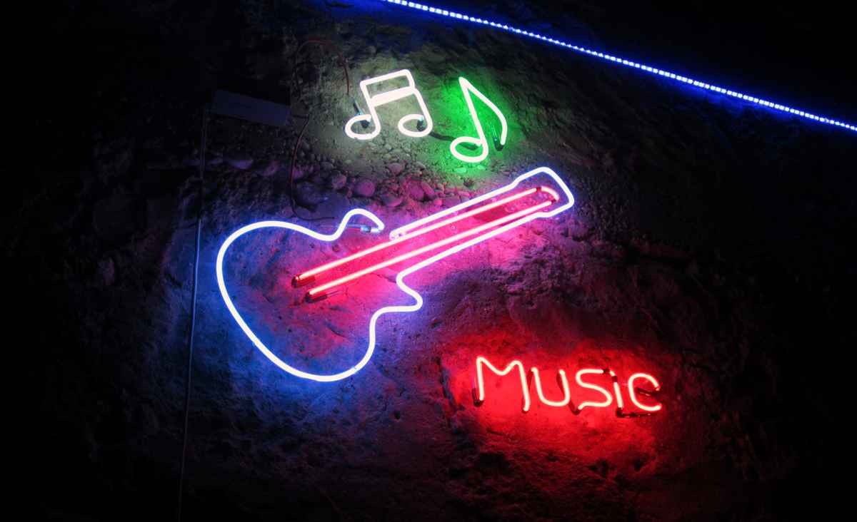 Wanddekoration Neon-Musik