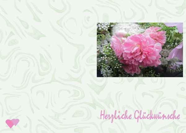 Glueckwunsch Klappkarte romatic gruen