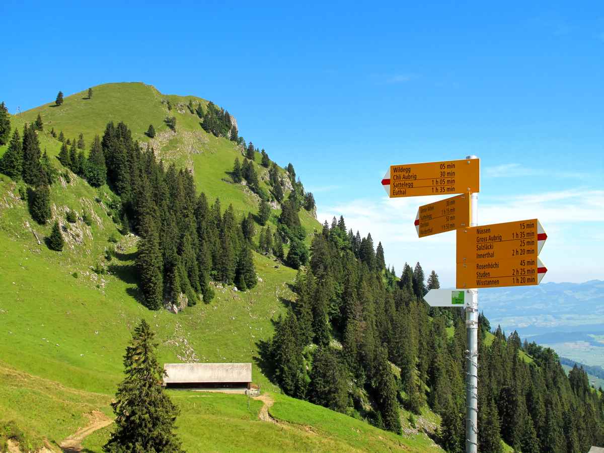 Gut beschilderte Wanderwege