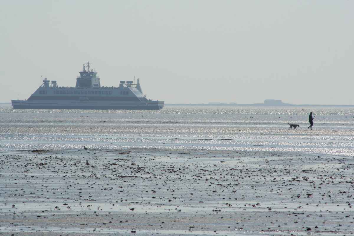 Fähre nach Föhr bei Ebbe