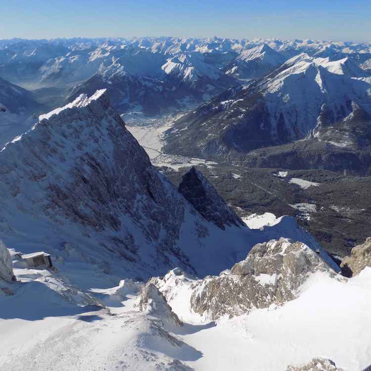 Blick von der Zugspitze nach Südwesten