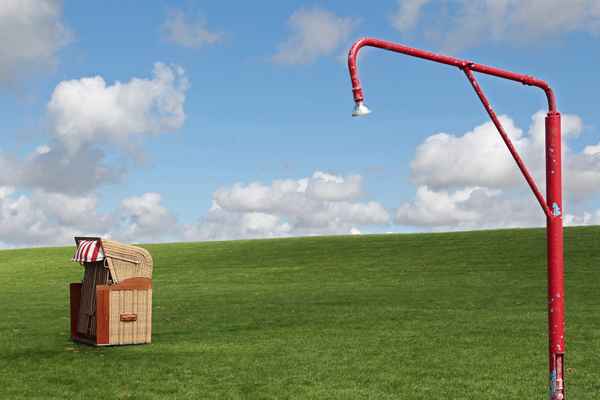 Strandkorb mit Dusche