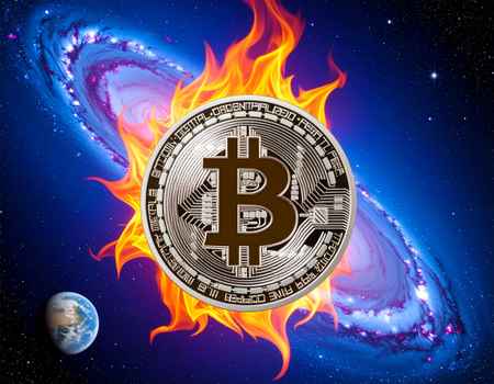 Bitcoin Feuer und Flamme