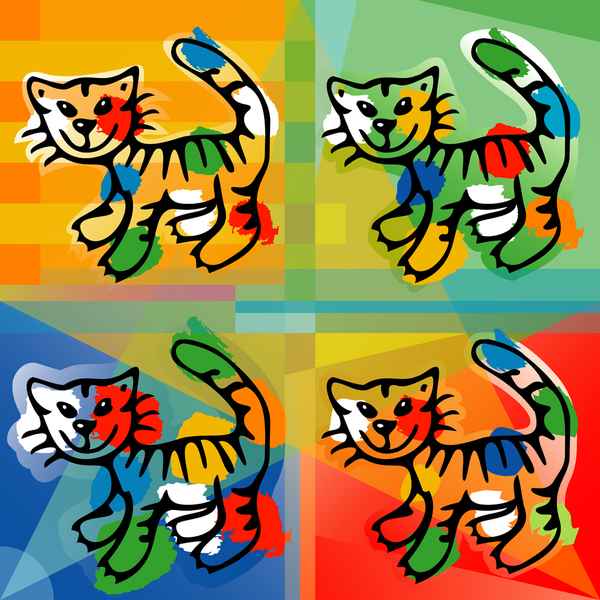 Bunte Katzen