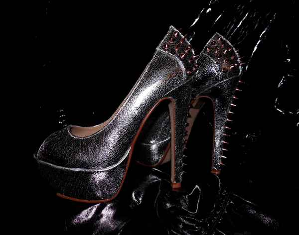 Silberne High Heels