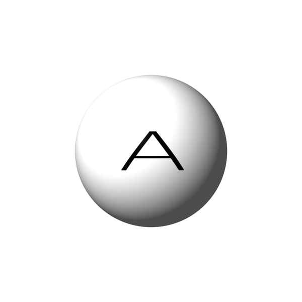 Kugel mit Buchstabe A - Ball with letter A