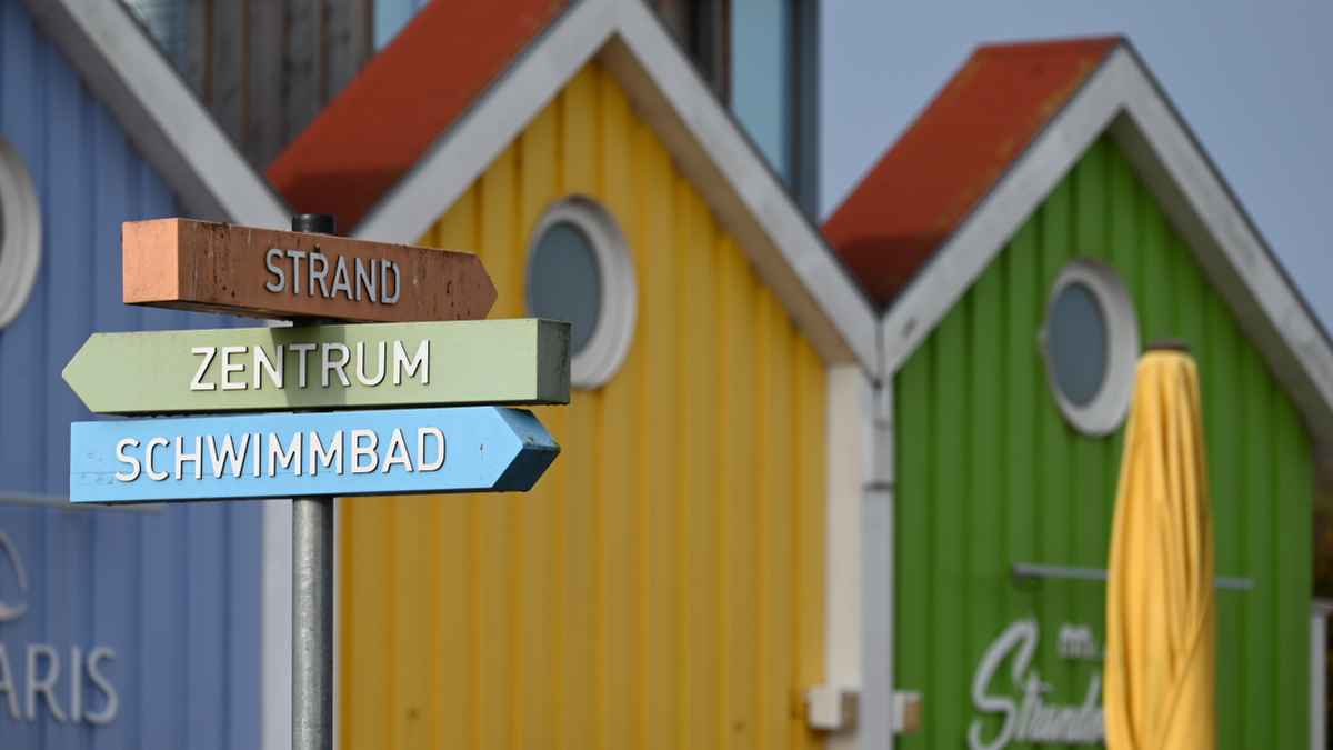 Wegweiser zum Strand