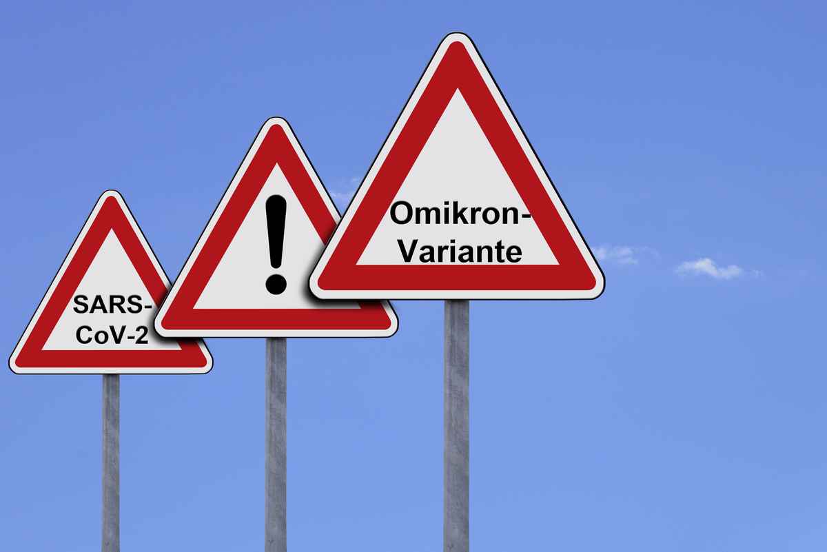 Warnschilder - Omikron Variante