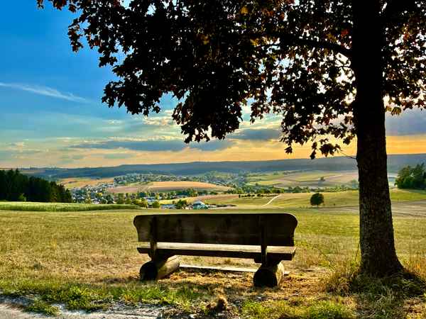 Talblick mit Abendsonne