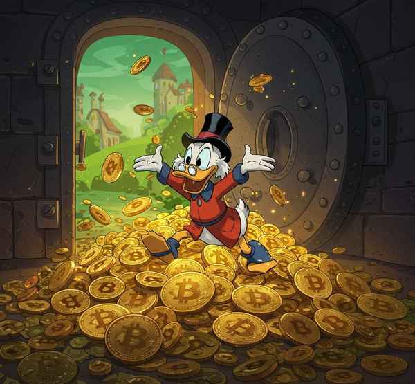 Dagobert Duck investiert in Bitcoin