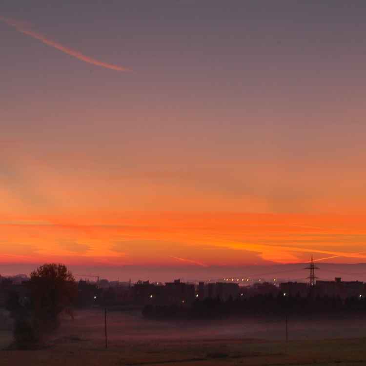 Morgenrot über Echterdingen