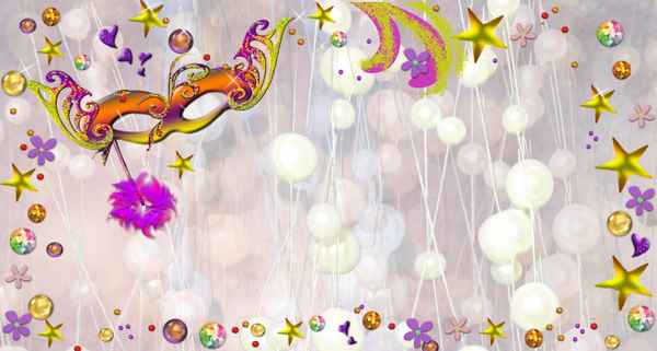 Maske vor Perlenhintergrund