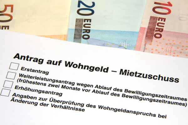 Antrag auf Wohngeld - Mietzuschuss