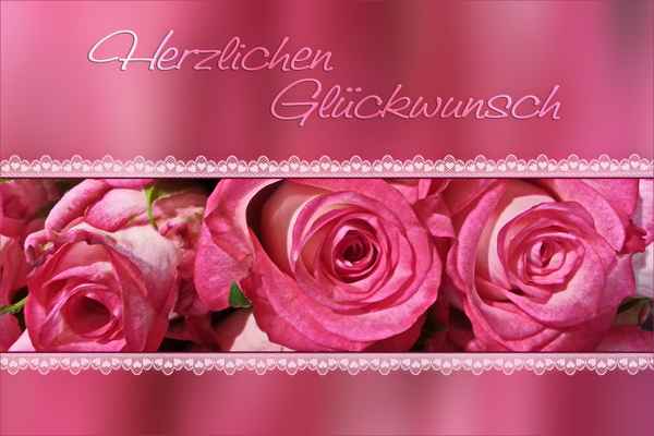 rosige Glückwünsche