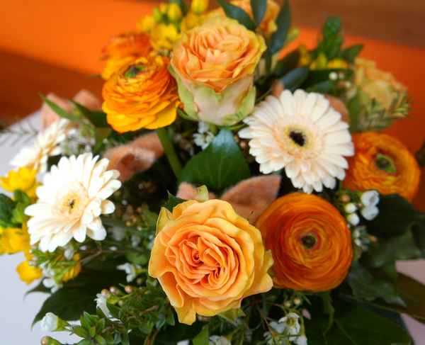Blumenstrauss - orange und weiss