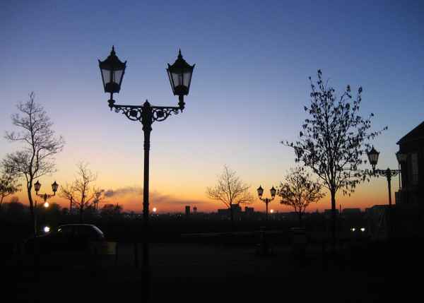 Ruhrort bei untergehender Sonne