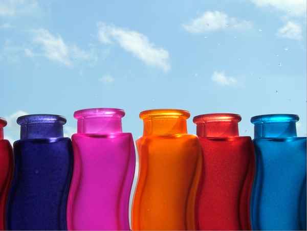 Bunte Reihe mit Himmel