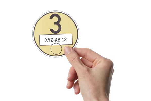 Gelbe Feinstaubplakette