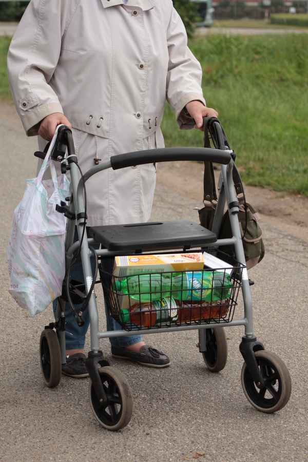 seniorin .....einkaufen mit gehhilfe...2..