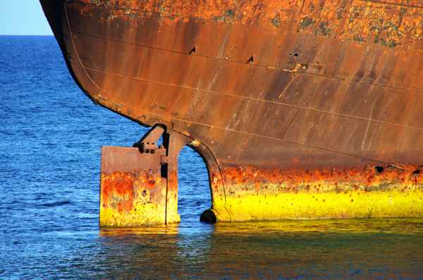 Heck des Frachtschiff Temple Hall