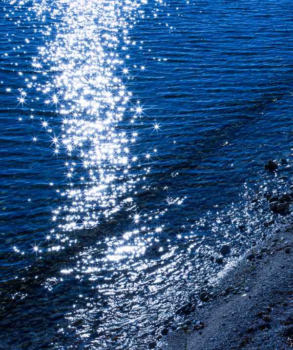 Glitzer-blau am See