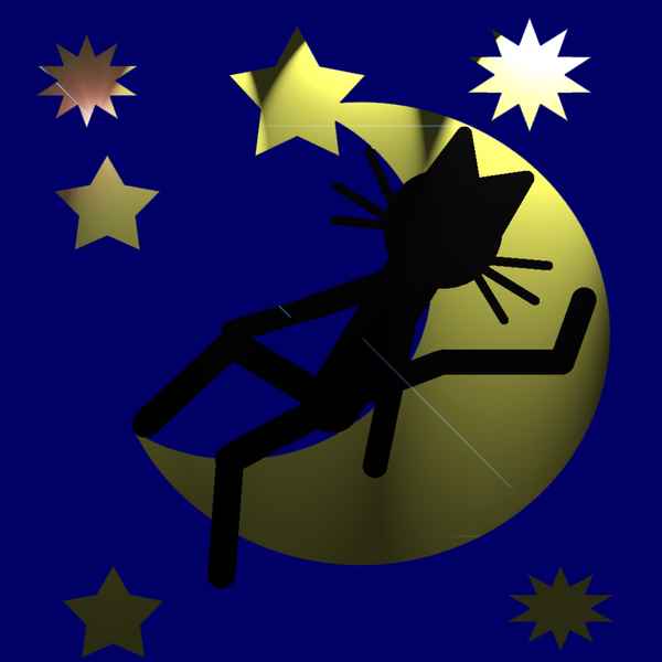 Katze Kittycat auf dem Mond