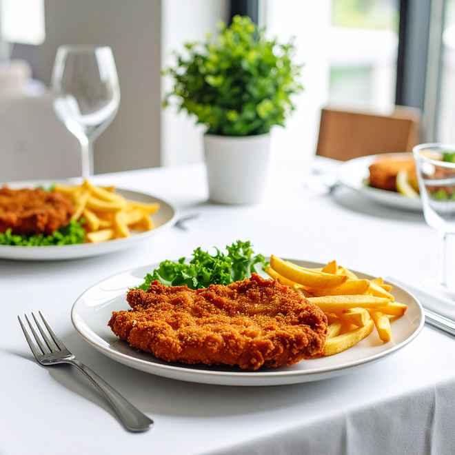 Schnitzel mit Pommes