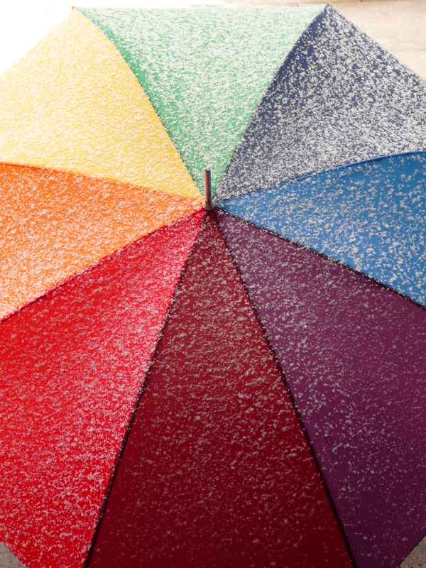 Schnee auf dem Schirm