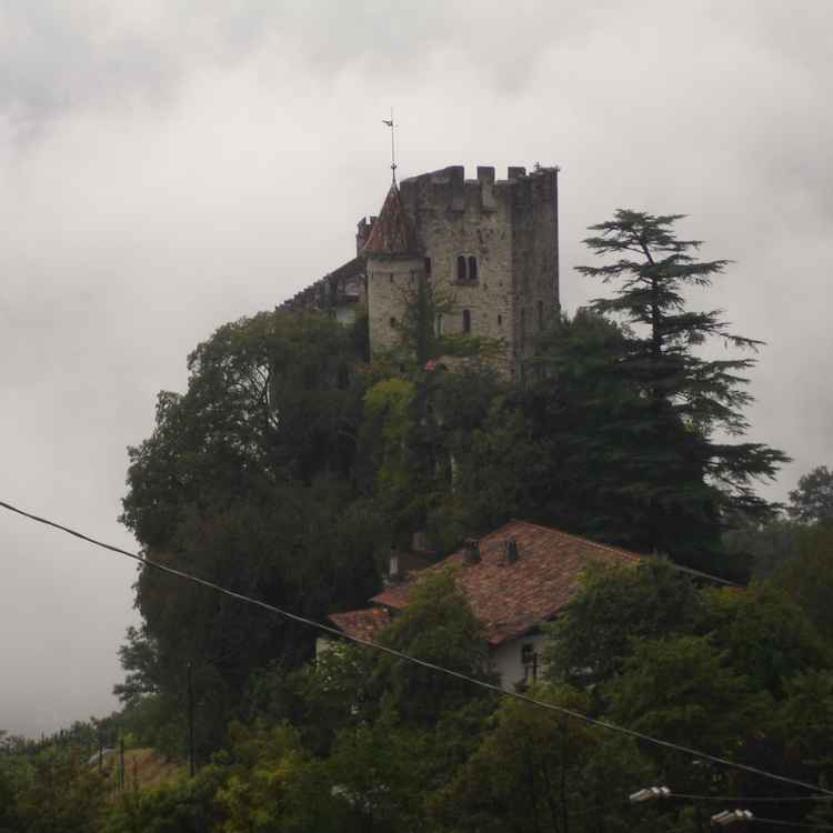 burg im nebel
