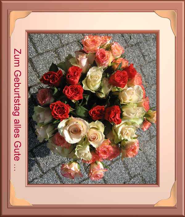 Rosenstrauß zum Geburtstag