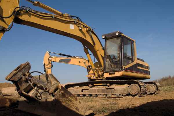 Bagger auf Baustelle