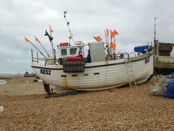 Fischerboot am Strand von Hastings